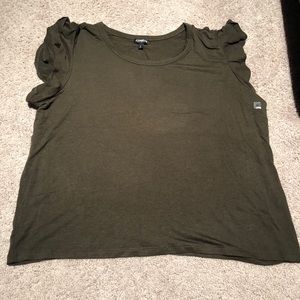 NET Express Dark Green Ruffle T-shirt